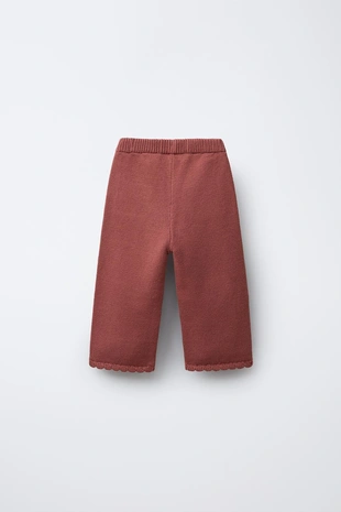 Трикотажные брюки с вышивкой в виде цветов- Заказать в России