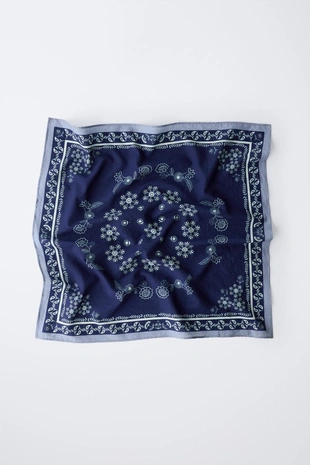 Blue | 4758/747/400 - Zara Квадратная бандана с цветочным принтом