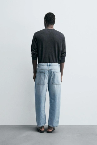 Light blue | 9942/360/406 - Zara Джинсы TAPERED WIDE FIT