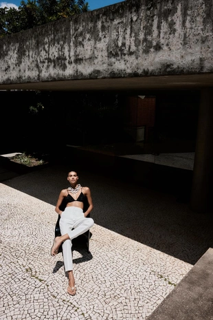 White | 1478/631/250 - Zara Брюки с высокой посадкой