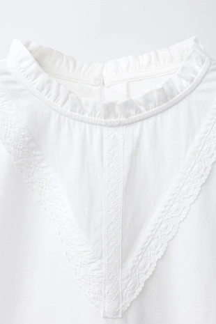 Романтичная кружевная футболка- Заказать в России