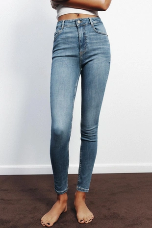 Купить Zara Джинсы TRF SKINNY с высокой посадкой