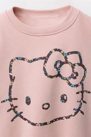 Chalk pink | 6061/639/626 - Zara Комплект толстовка и леггинсы с цветами HELLO KITTY © SANRIO