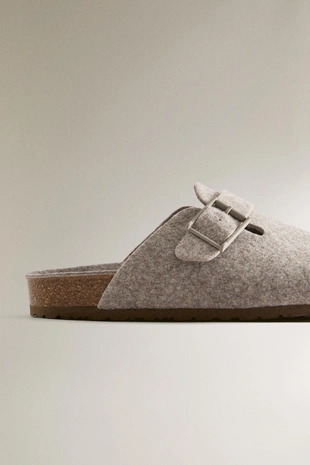 Фетровые сабо-сандалии с пряжкой- Заказать в России