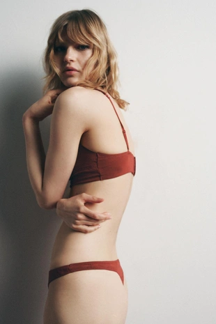 Трусы-танга с шелком- Заказать в России