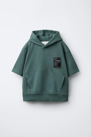 Купить Zara INTERLOCK SHORT SLEEVE HOODIE AND BERMUDA SHORTS SET