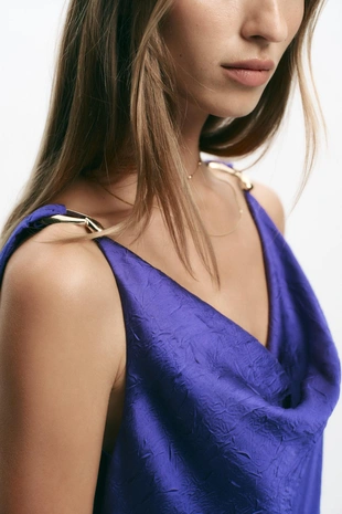 Платье-комбинация миди с фурнитурой- Заказать в России