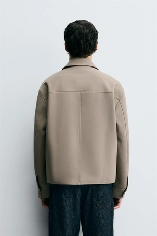 Light tan | 6861/390/708 - Zara Куртка-рубашка BOXY FIT