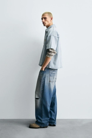 Легкое джинсовое поло- Заказать в России