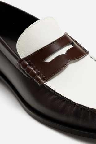 Кожаные лоферы с планкой- Заказать в России