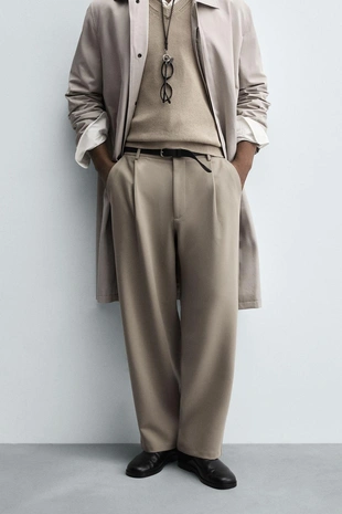 Купить Zara Брюки RELAXED FIT со складками