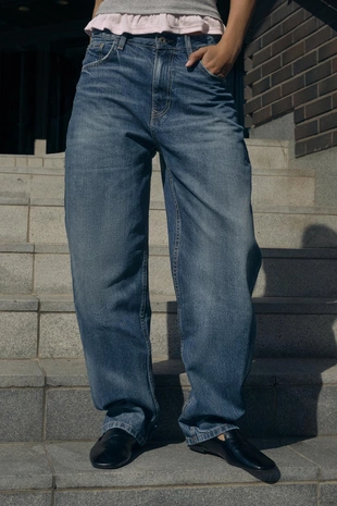 Джинсы BARREL TRF с высокой посадкой- Заказать в России