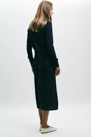 Однотонная трикотажная юбка-миди- Заказать в России