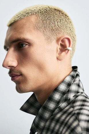 Рубашка в клетку с комбинированным галстуком- Заказать в России