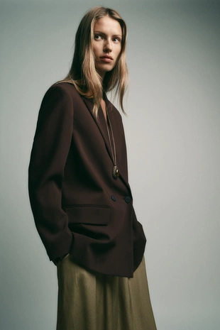 Двубортный блейзер оверсайз- Заказать в России