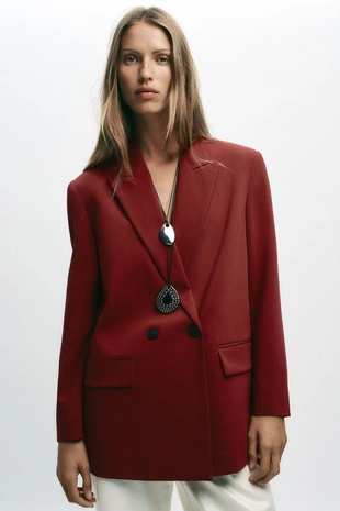 Двубортный блейзер оверсайз- Заказать в России