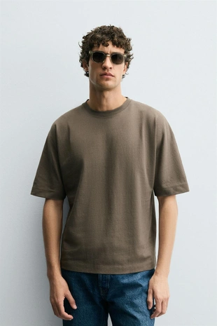 Тяжеловесная футболка с эффектом потертости- Заказать в России