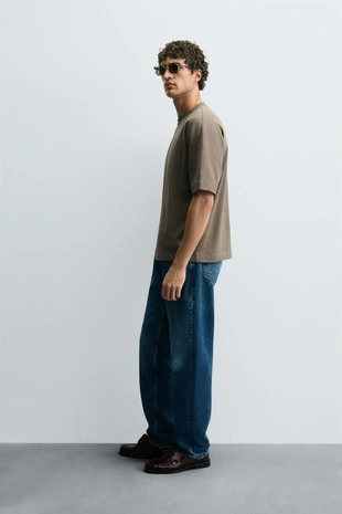 Тяжеловесная футболка с эффектом потертости- Заказать в России