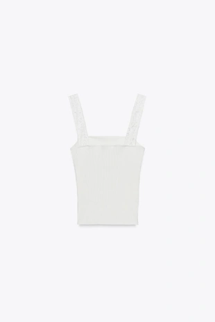 Топ в рубчик с вышивкой- Заказать в России