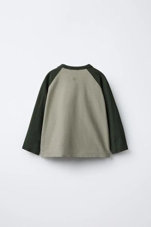 Khaki | 0722/959/505 - Zara Набор из двух футболок реглан с логотипом