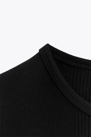 Футболка в рубчик с короткими рукавами