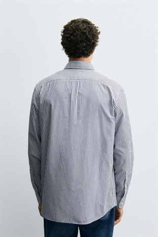 Рубашка классического кроя в полоску- Заказать в России