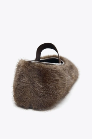 Балетки из искусственного меха- Заказать в России