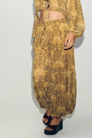 Брюки-багги с принтом- Заказать в России