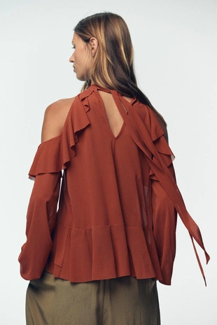 Топ халтер с воланами- Заказать в России