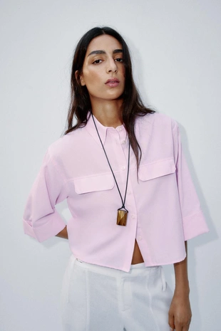 Рубашка оксфорд CROPPED