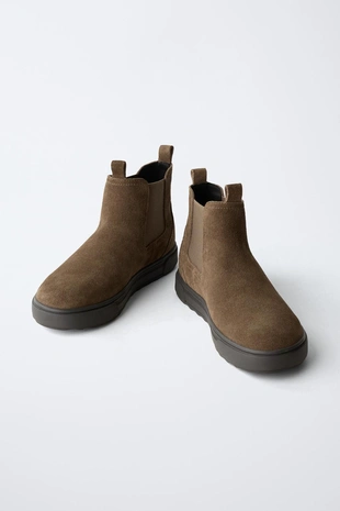Brown | 4104/630/700 - Zara Замшевые ботинки челси