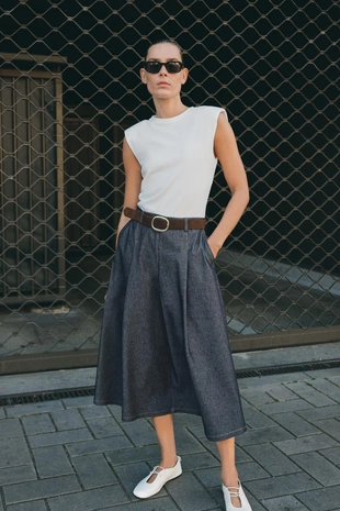 Комбинированное платье с ремнем- Заказать в России