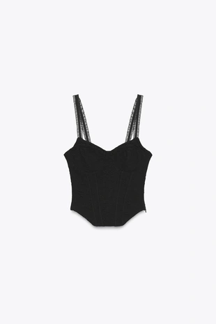 Топ с корсетным лифом в стиле жаккарда- Заказать в России