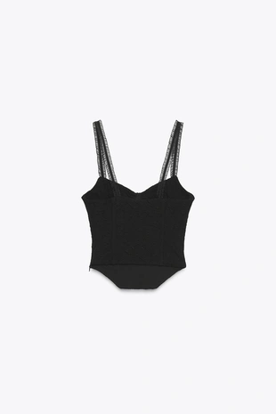 Топ с корсетным лифом в стиле жаккарда- Заказать в России