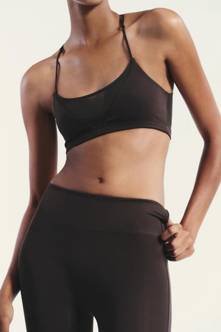 Комбинированный бесшовный топ из тюля- Заказать в России