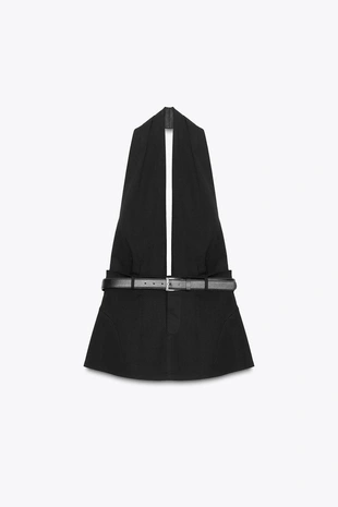 Топ с горловиной халтер и ремнем- Заказать в России