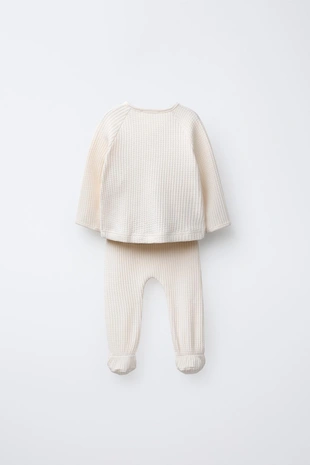 Купить Zara Комплект из футболки и леггинсов с рельефной текстурой