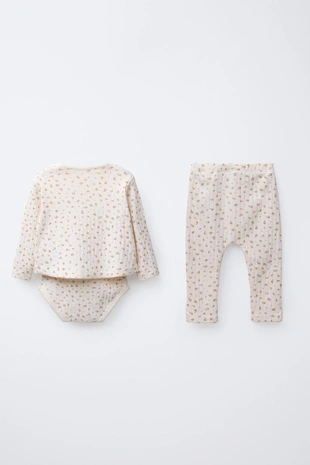 Купить Zara Комплект, куртка, боди и леггинсы с цветочным принтом