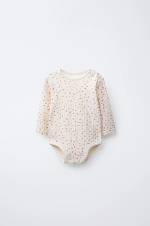 Ecru | 4174/576/712 - Zara Комплект, куртка, боди и леггинсы с цветочным принтом