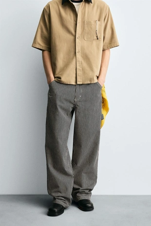 Брюки RELAXED FIT в полоску- Заказать в России