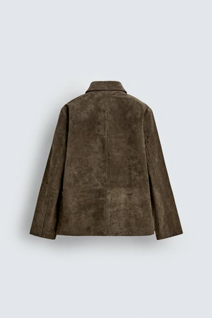 Куртка-рубашка из кожи-спилок- Заказать в России