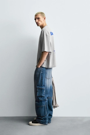 Футболка с комбинированным принтом солнца- Заказать в России