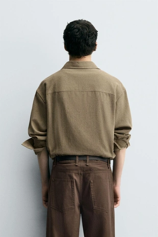 Рубашка из смесового хлопка с текстурой