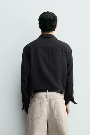 Рубашка из смесового хлопка с текстурой- Заказать в России