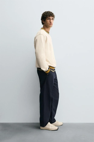 Толстовка с вышивкой и контрастной отделкой в рубчик- Заказать в России