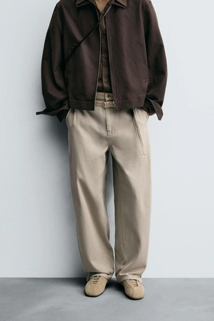 Брюки WIDE BALLOON FIT с ремнем- Заказать в России