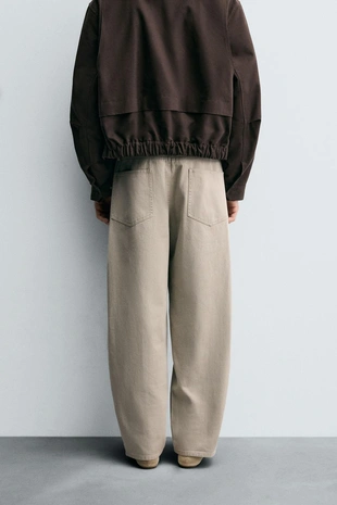 Брюки WIDE BALLOON FIT с ремнем- Заказать в России