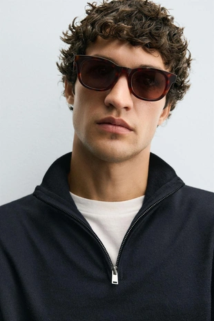 Свитер из 100% шерсти с воротником на молнии- Заказать в России