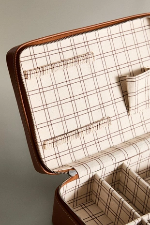 Большая кожаная косметичка с отделениями- Заказать в России