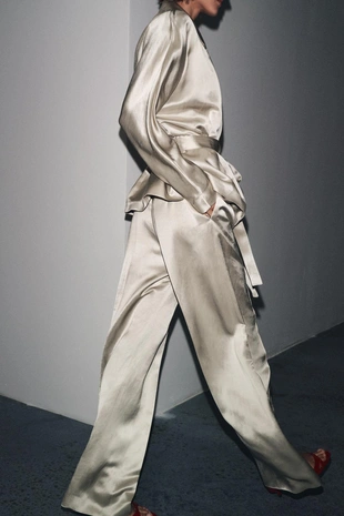 Брюки с защипами из сатина — ZW COLLECTION- Заказать в России